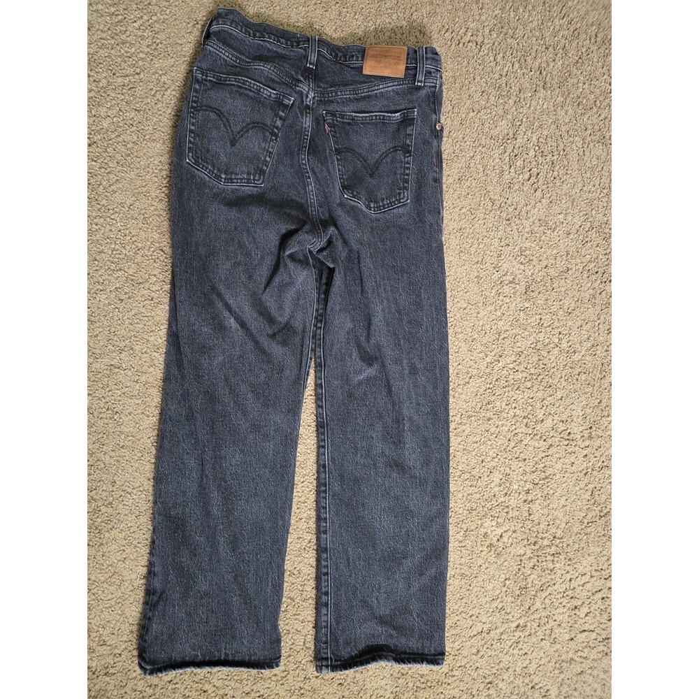 Levi’s Premium Ribcage Straight Ankle Jeans Washed Black Gray Button Fly - Sz 30 - Picture 15 of 15